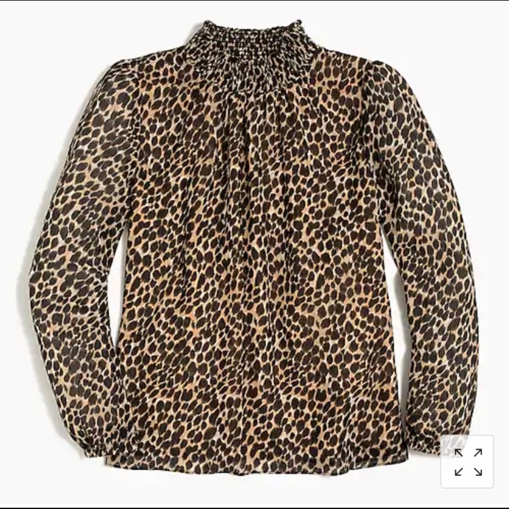 JCrew factory Leopard Mockneck top.  Size large